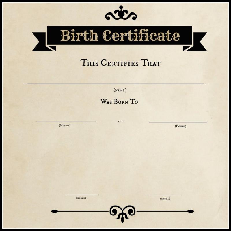 blank birth certificate