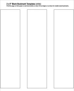 blank bookmark template free blank bookmark