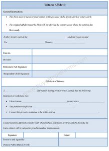 blank check template pdf witness affidavit form