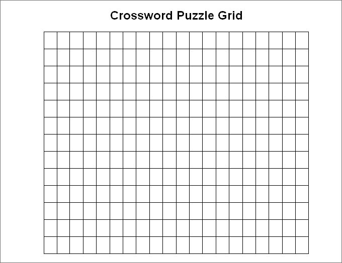 Blank Crossword Puzzle Template Business