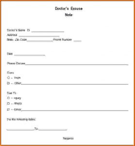 blank doctors note blank doctors note template