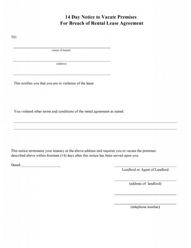 blank eviction notice template business