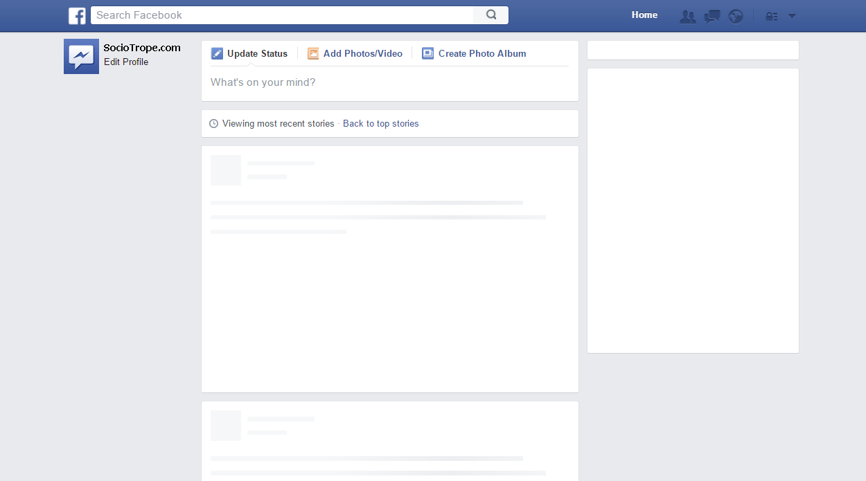 blank facebook page