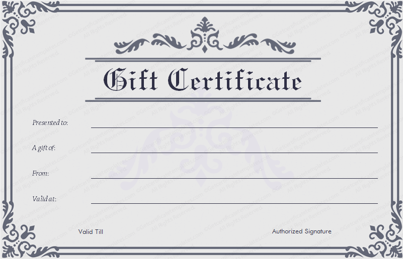 Blank Gift Certificate Template Business