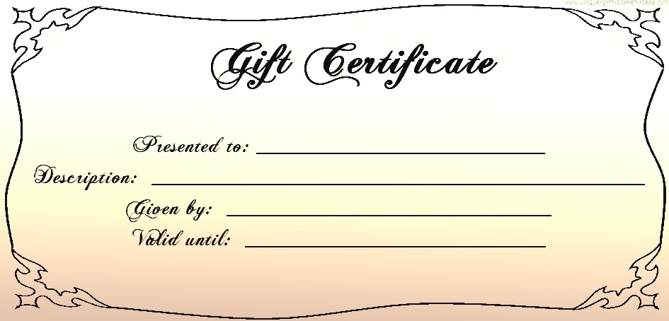 blank gift certificate