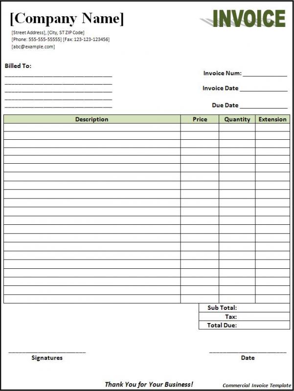 free blank invoice template download