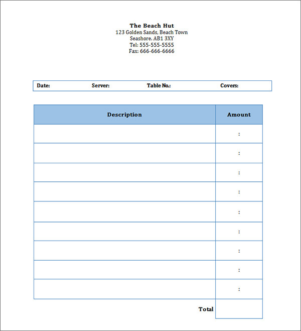 invoice blank form free printable