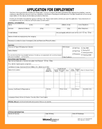 blank job application pdf