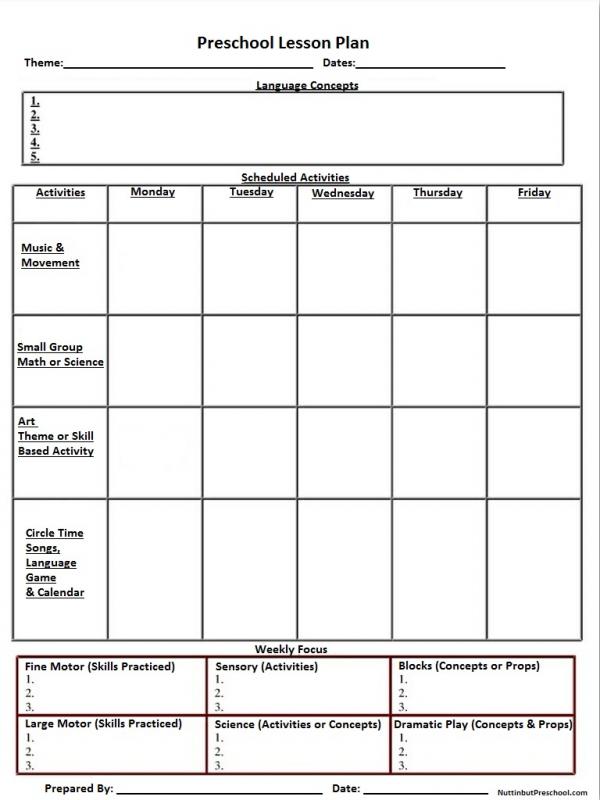 blank lesson plan template