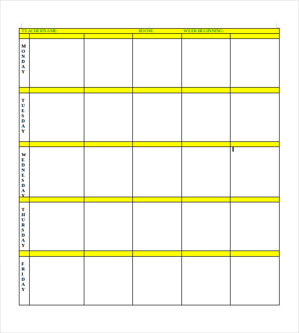 blank lesson plan template