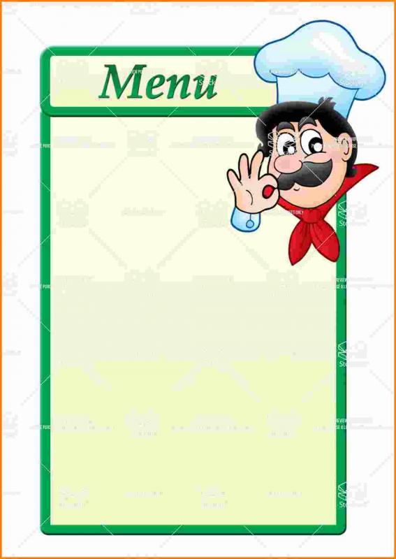 blank menu template