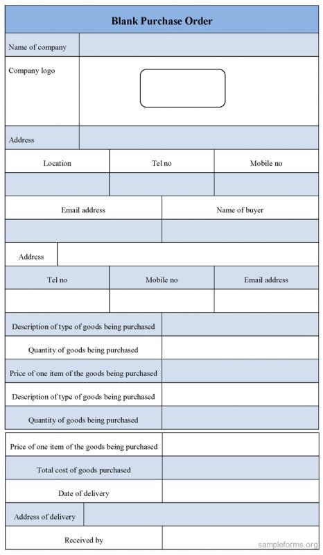 blank order form