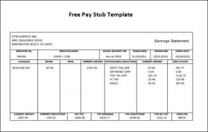 blank pay stub doc free paycheck stub template word pay stub intended for pay stub template word document