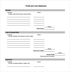 blank profit and loss statement pdf sheets business very simple profit and loss format sample with blank fill in template