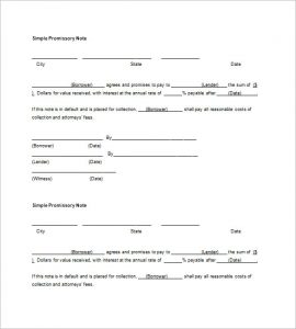 blank promissory note form blank promissory note word