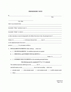 blank promissory note form promissory note