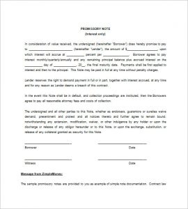 blank promissory note free printable blank promissory note