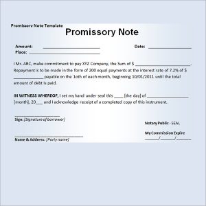 blank promissory note promissory note template