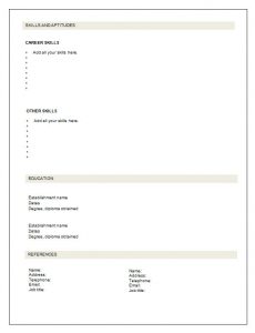 blank resume template blank free cv template page