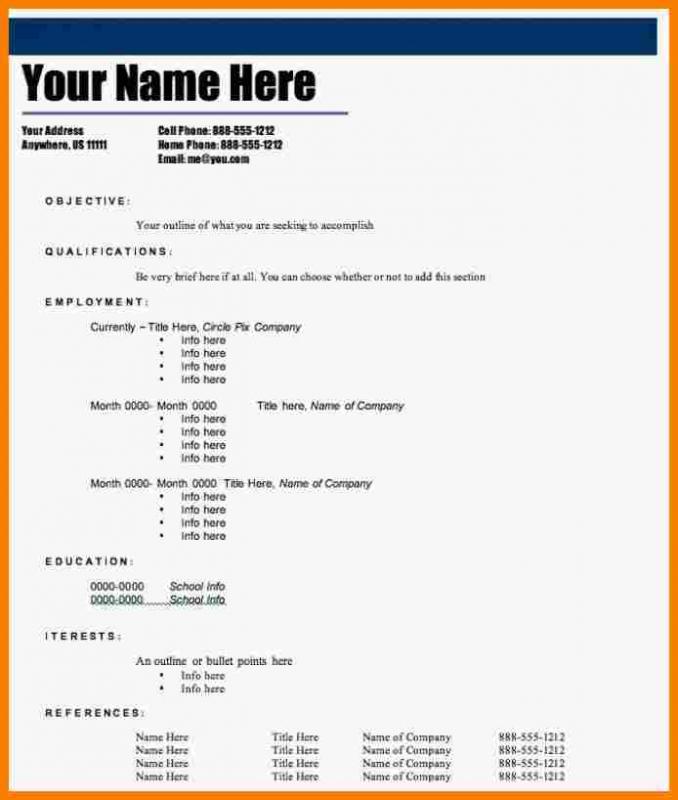 View Blank Resume Template Word Images - Infortant Document