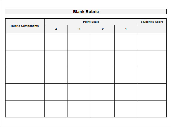 blank rubric template