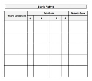 blank rubric template free blank rubric template