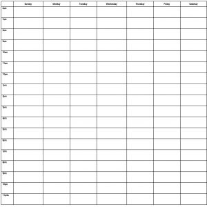 blank schedule template