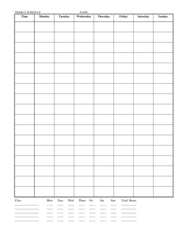 blank schedule template