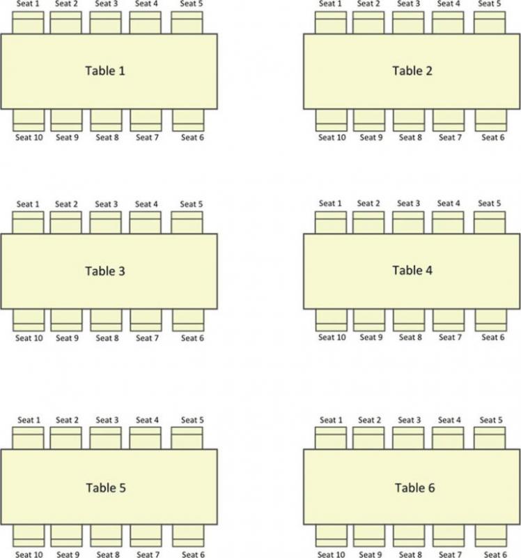 Blank Seating Chart Template Business