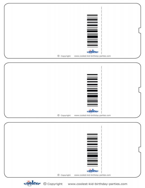 Blank Ticket Template Template Business
