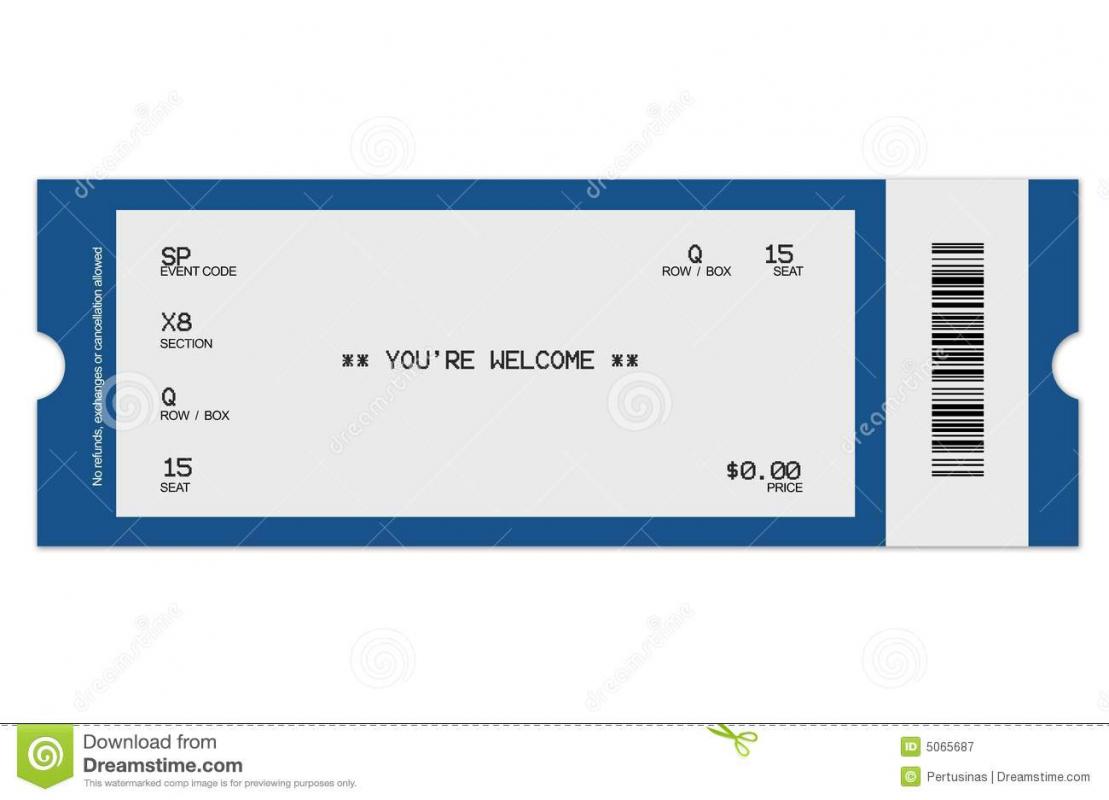 Blank Ticket Template Template Business