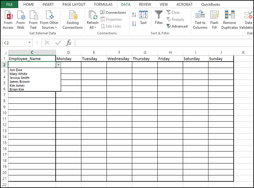 Blank Time Sheet Template Business