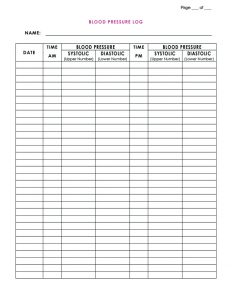 free printable blood pressure record chart