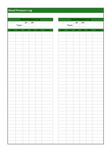 blood pressure logs blood pressure log template