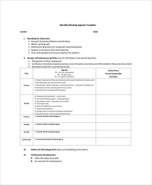 board meeting agenda template