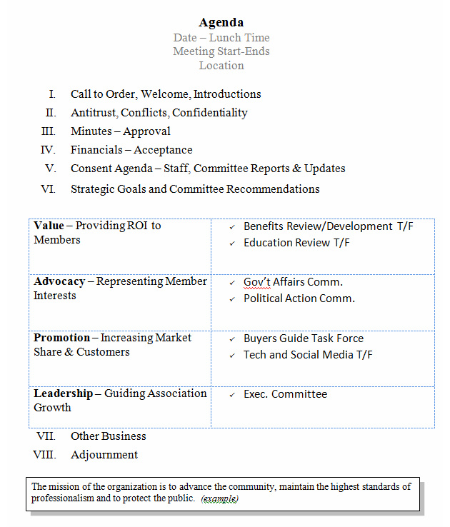 board meeting agenda template