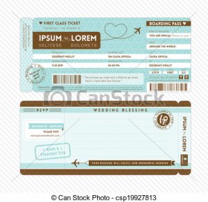 boarding pass invitation can stock photo csp