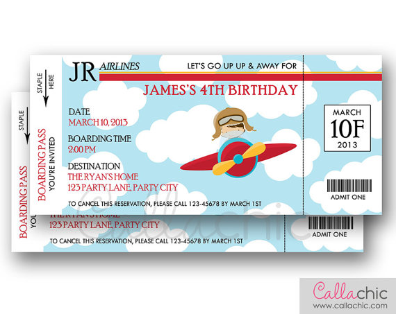 boarding pass invitation