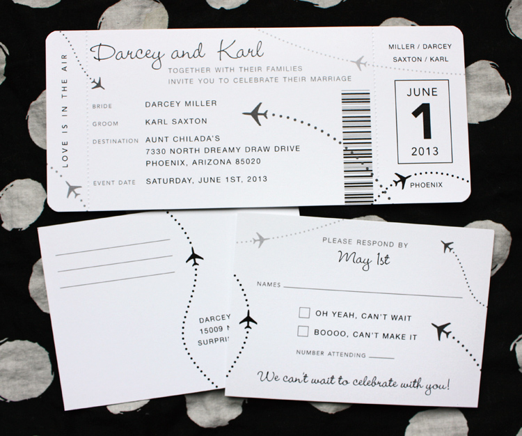 boarding pass invitations