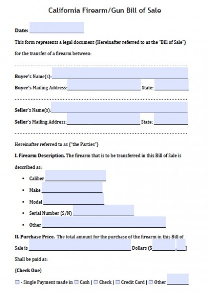 boat bill of sale template