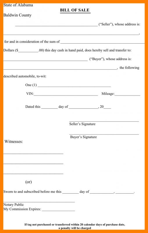 bill of sale template for boat and trailer