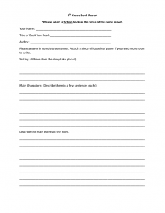 book outline example elementary school book report template l