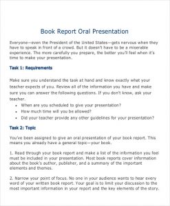 book report example oral book report example