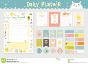 bookmark template free cute calendar planner template beautiful diary vector character funny kids illustrations spring season holidays