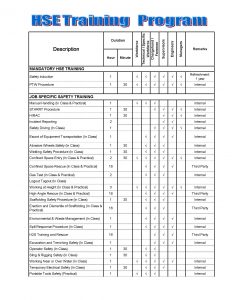 bookmark template word training plan description page