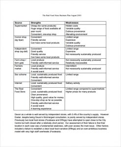 boutique business plan grocery store business plan template