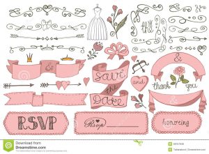 bridal shower invitation templates doodle bridal shower ribbon border badges decor doodles swirl love elements set design template invitation save date rsvp hand