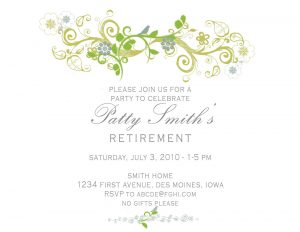 bridal shower invitation templates invitation wording to retirement party