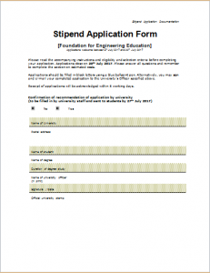 budget proposal template stipend application form