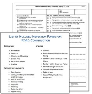 building inspection checklist road construction inspection form example